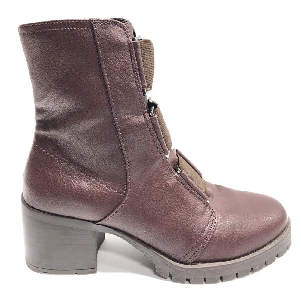 Yellow Box Womens Telaviz Merlot Combat Boot Size 8M